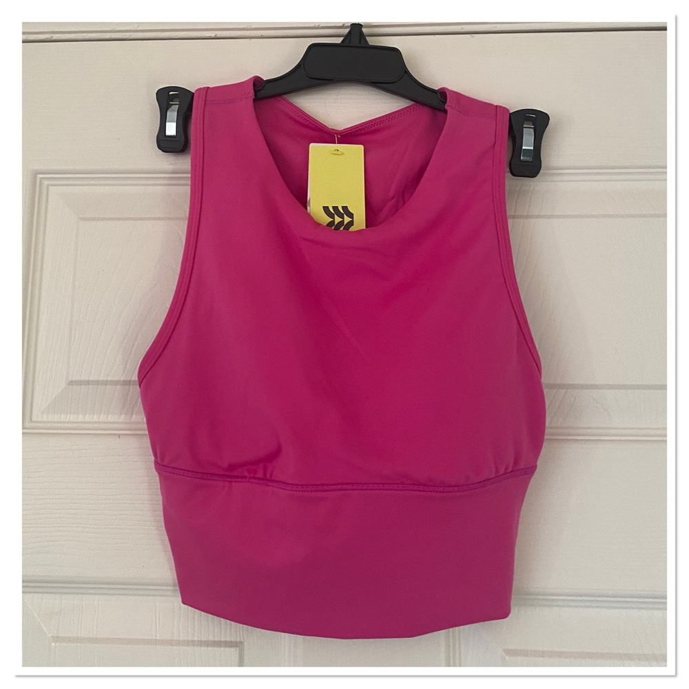 Women’s Medium Support Brushed Sculpt Muscle Cropped Sports Bra All In Motion - Picture 2 of 4